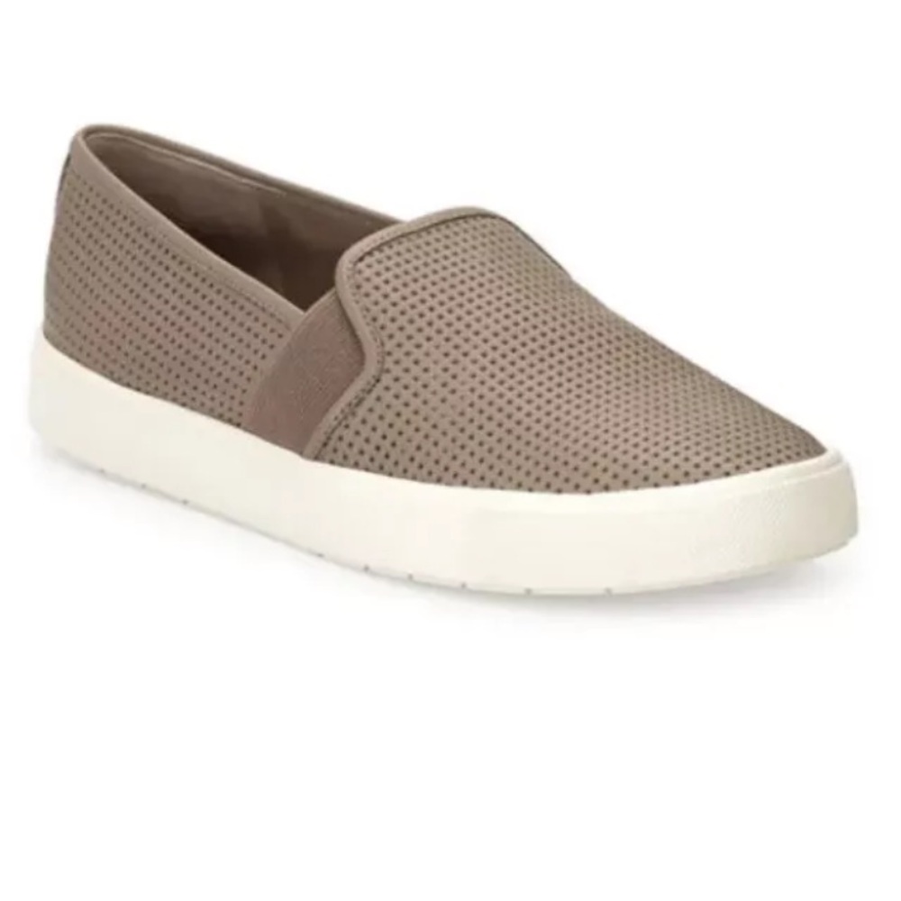 Vince Blair Women's Taupe Leather Slip On Casual Shoes Loafers Size 6.5